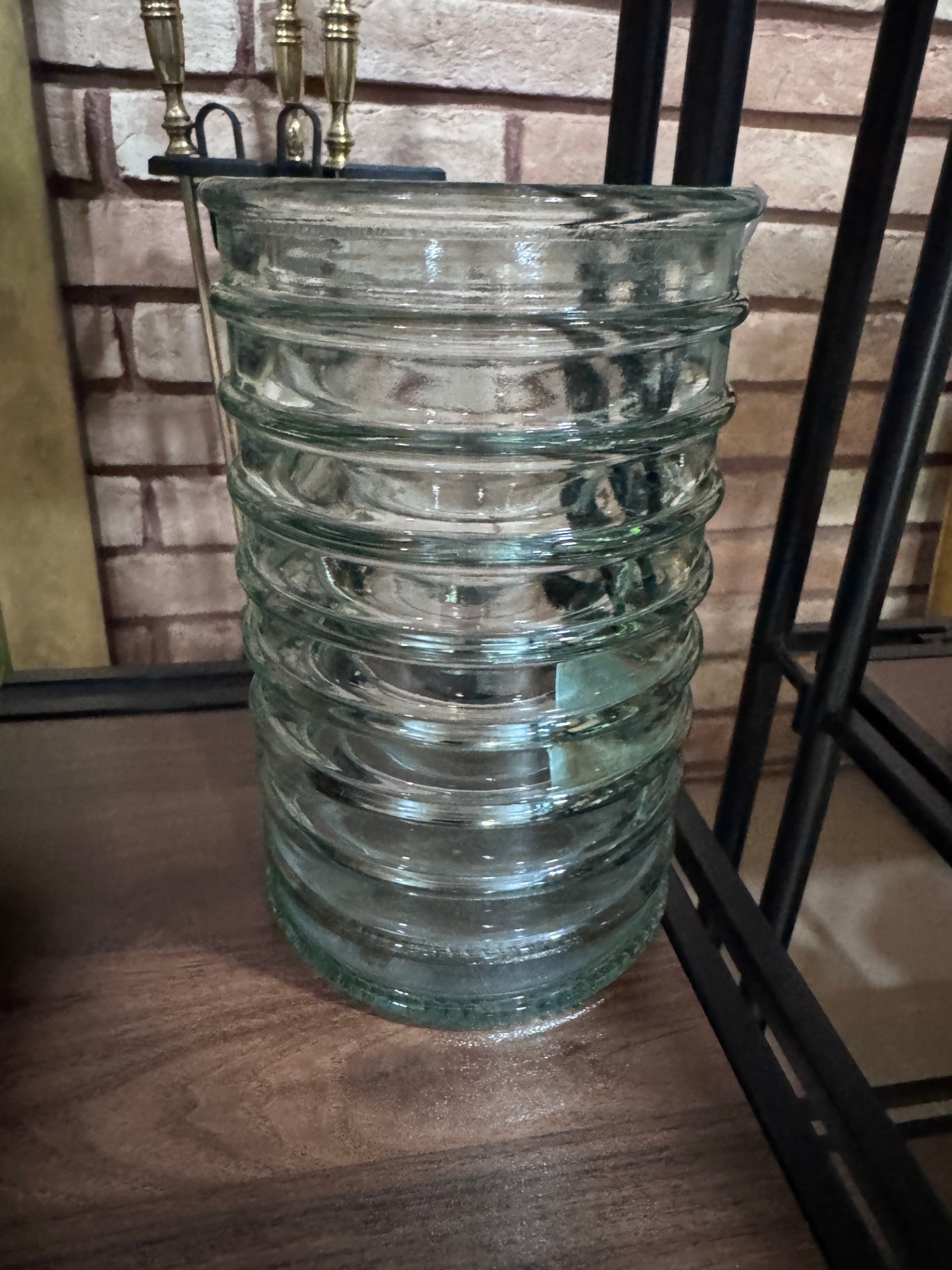 Vintage Ribbed Glass Vase