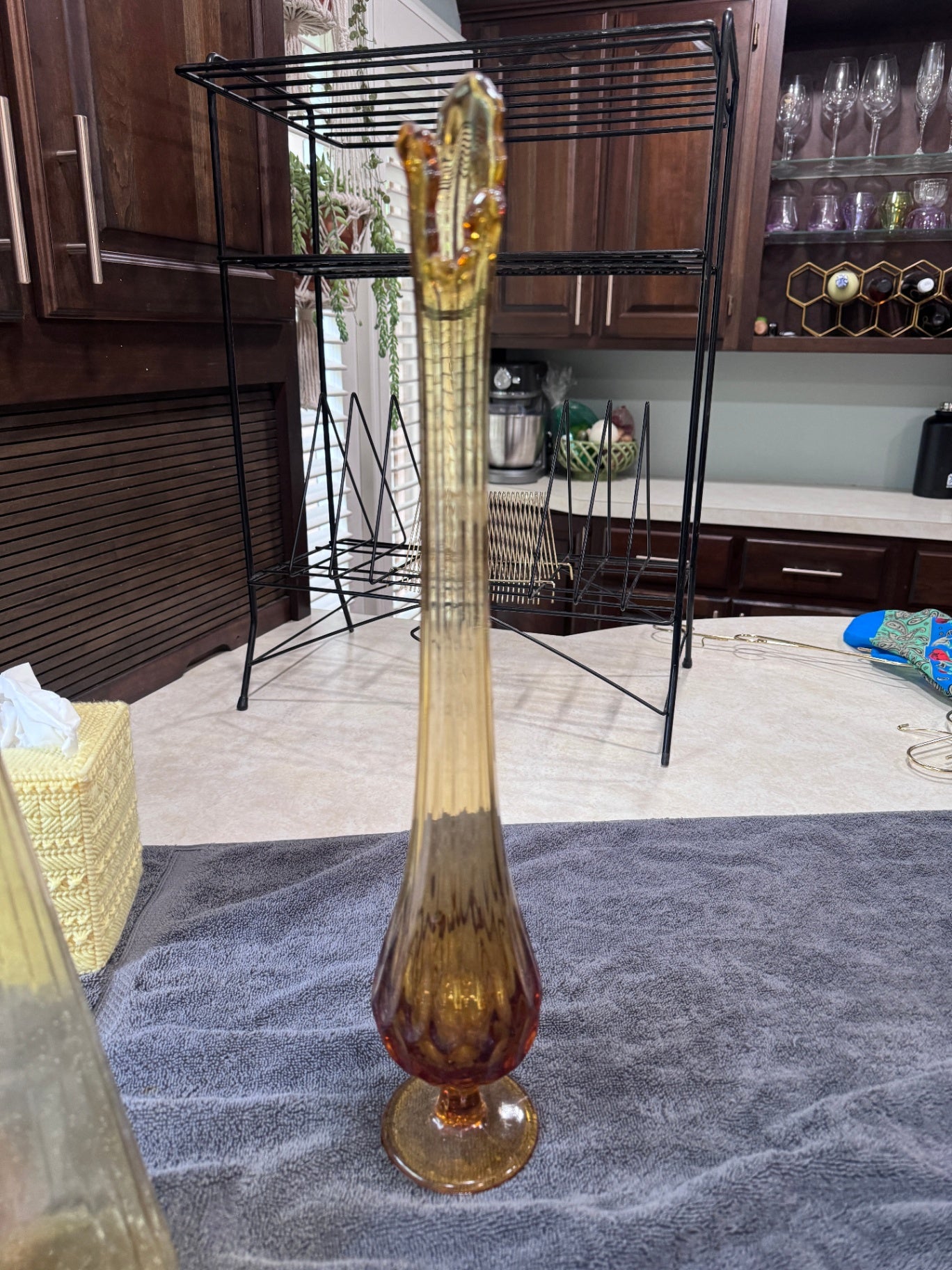 Fenton Colonial Amber Swung Vase