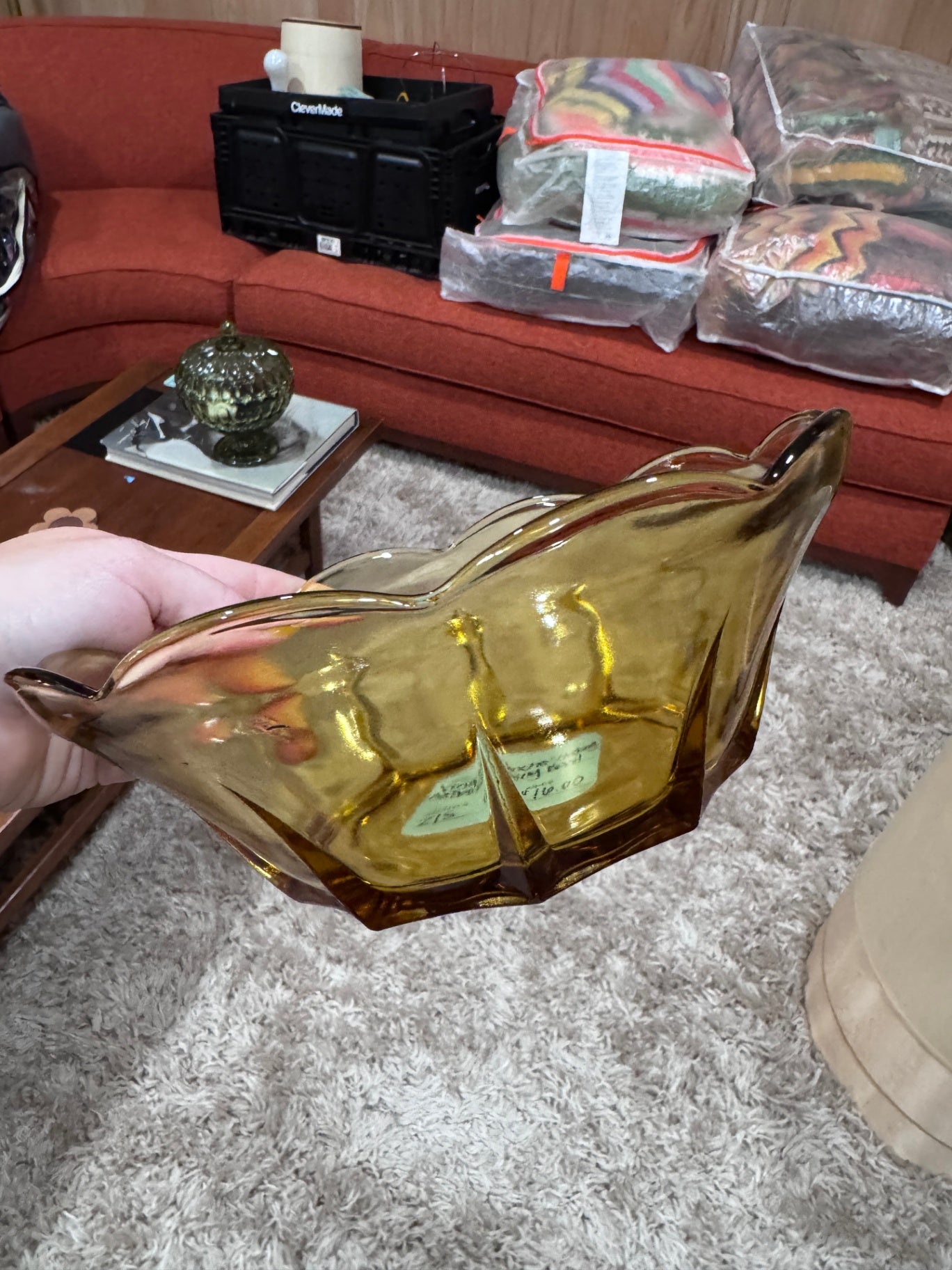 Vintage Anchor Hocking Amber Serving Bowl