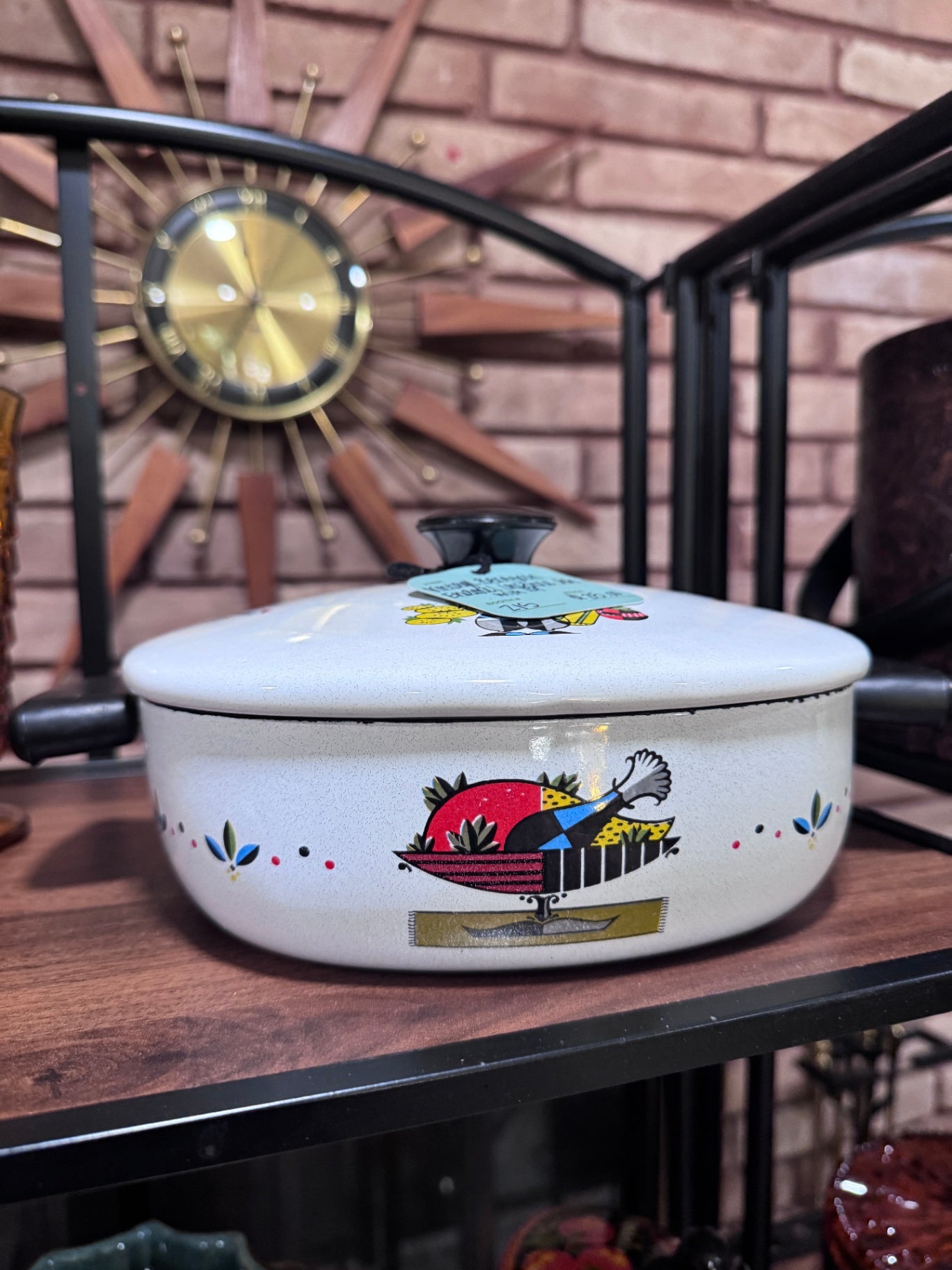 Vintage Berggren Enamel Casserole Dish with Lid