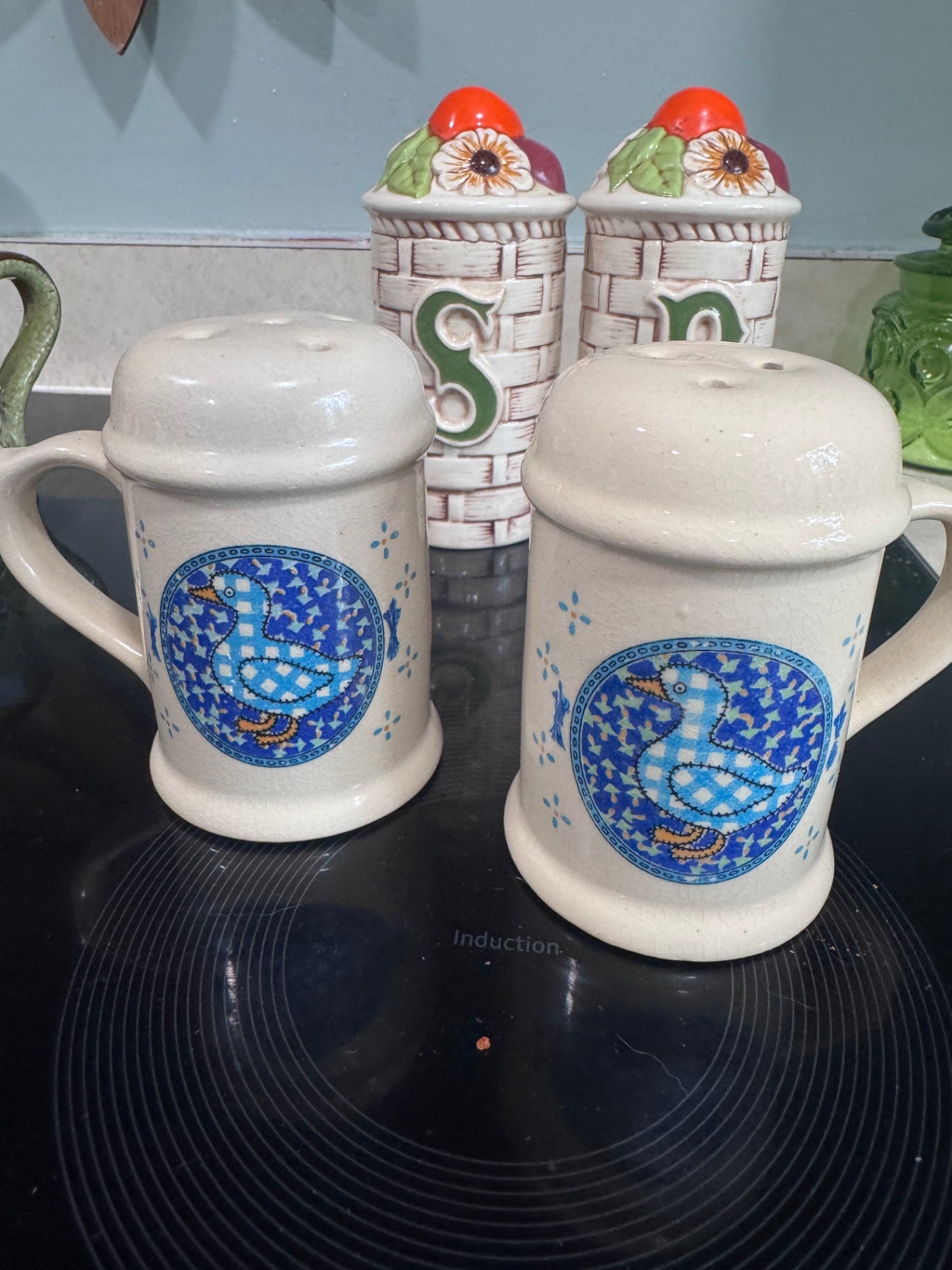 Vintage Quilted Duck Salt & Pepper Shakers