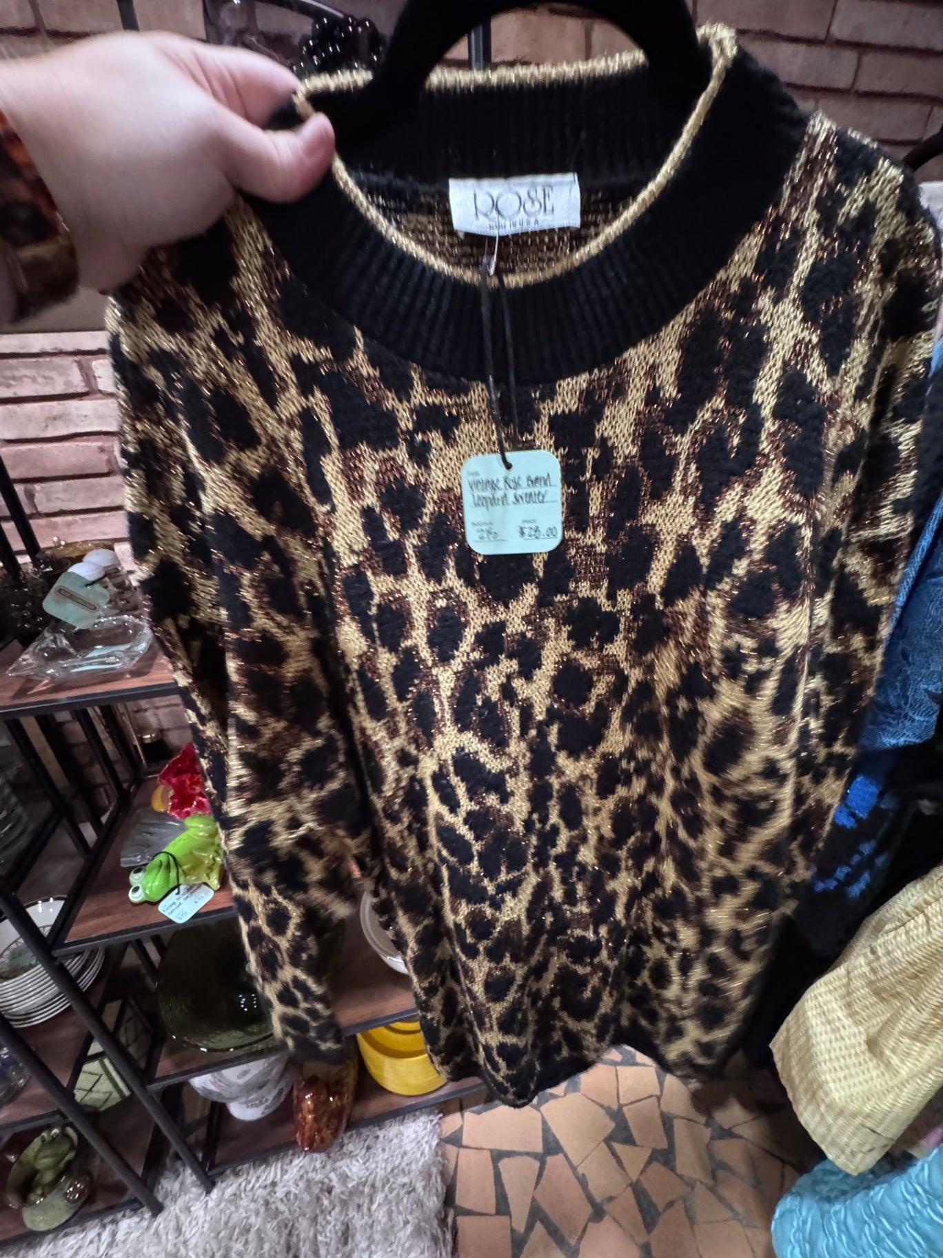 Vintage Rose Brand Leopard Sweater