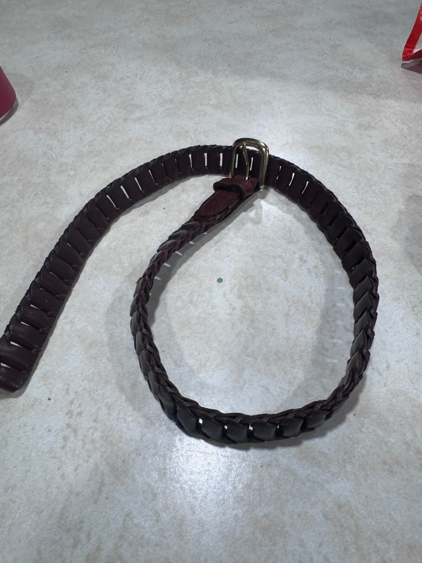 Vintage Brown Woven Leather Belt