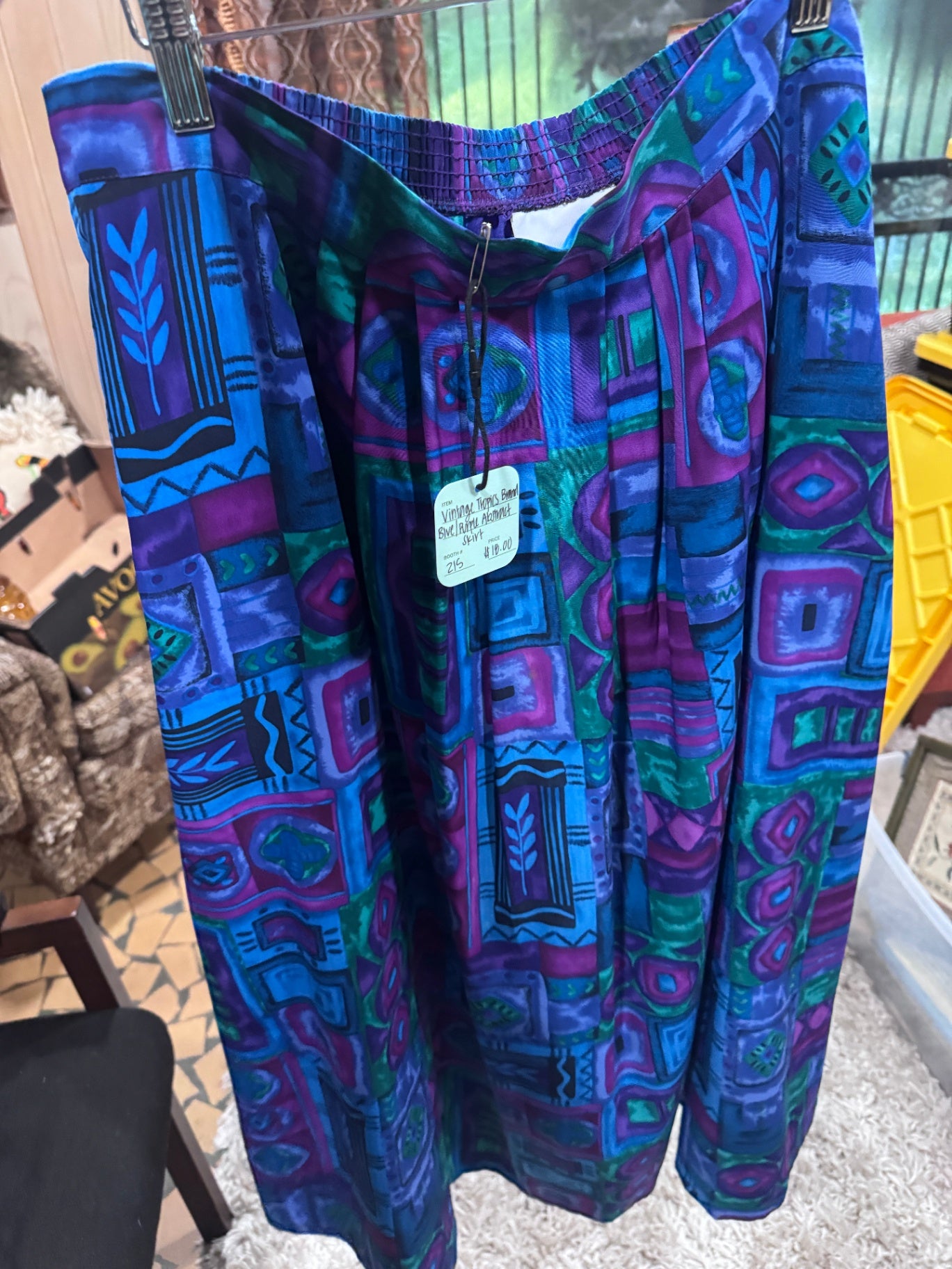 Vintage Tropics Brand Blue/Purple Abstract Skirt