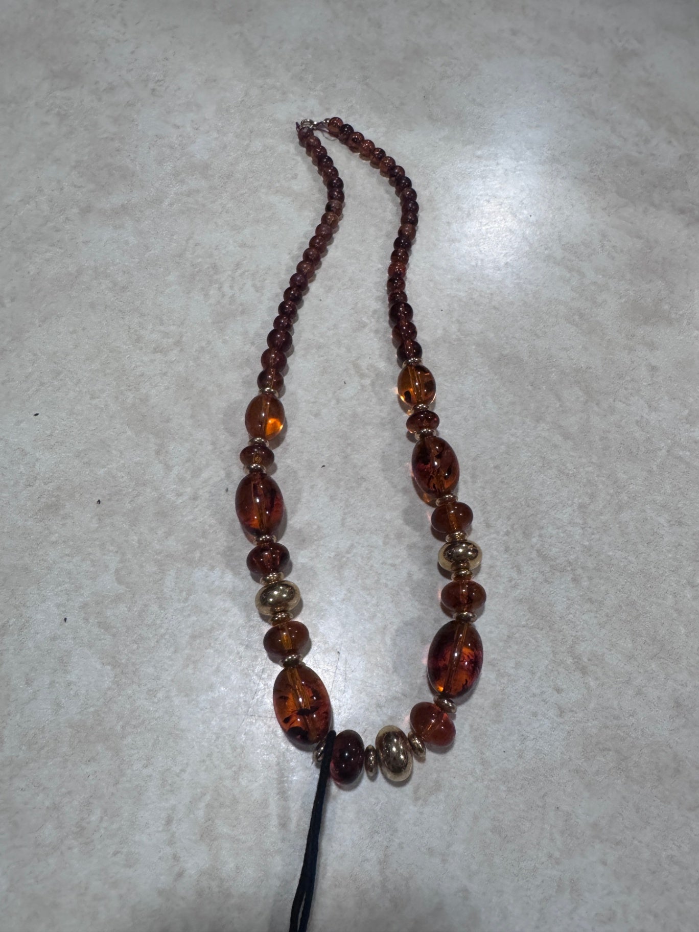 Vintage Amber Beaded Necklace