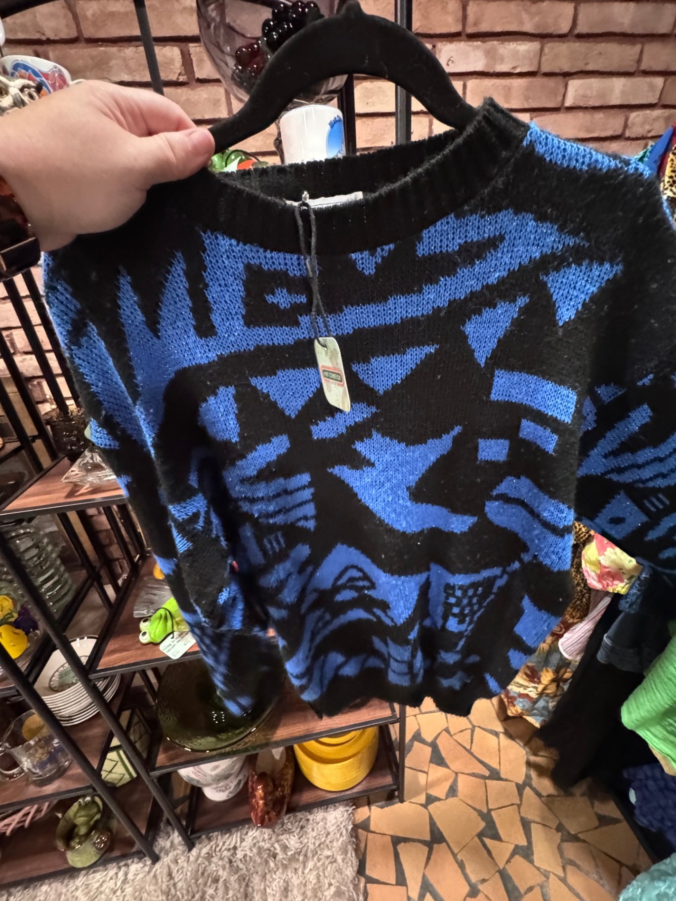 1980s Lauren Knitwear Blue/Black Sweater