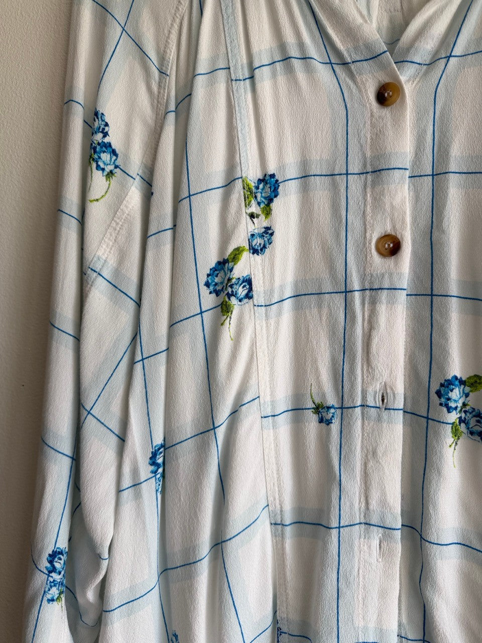 Free People blue flower shirt