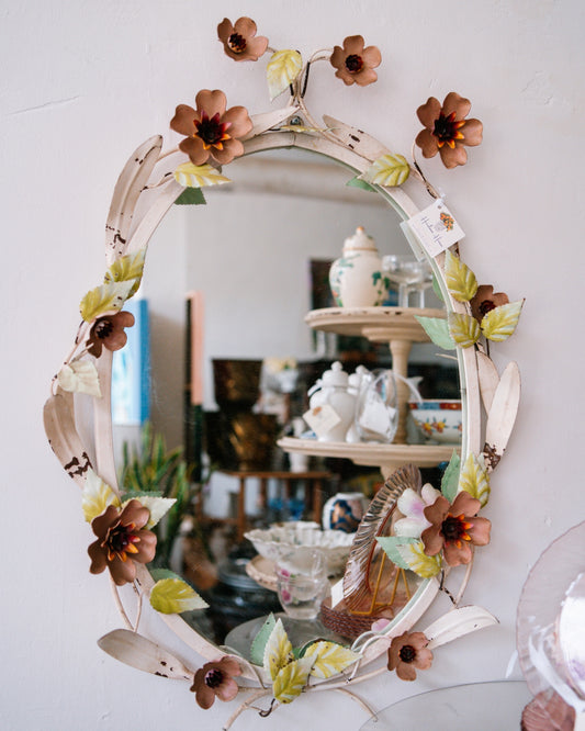 Vintage Italian Tole Oval Mirror