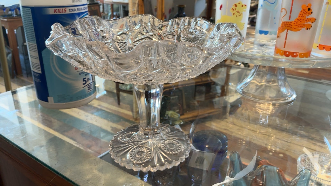 Pressed Glass Compote Dish