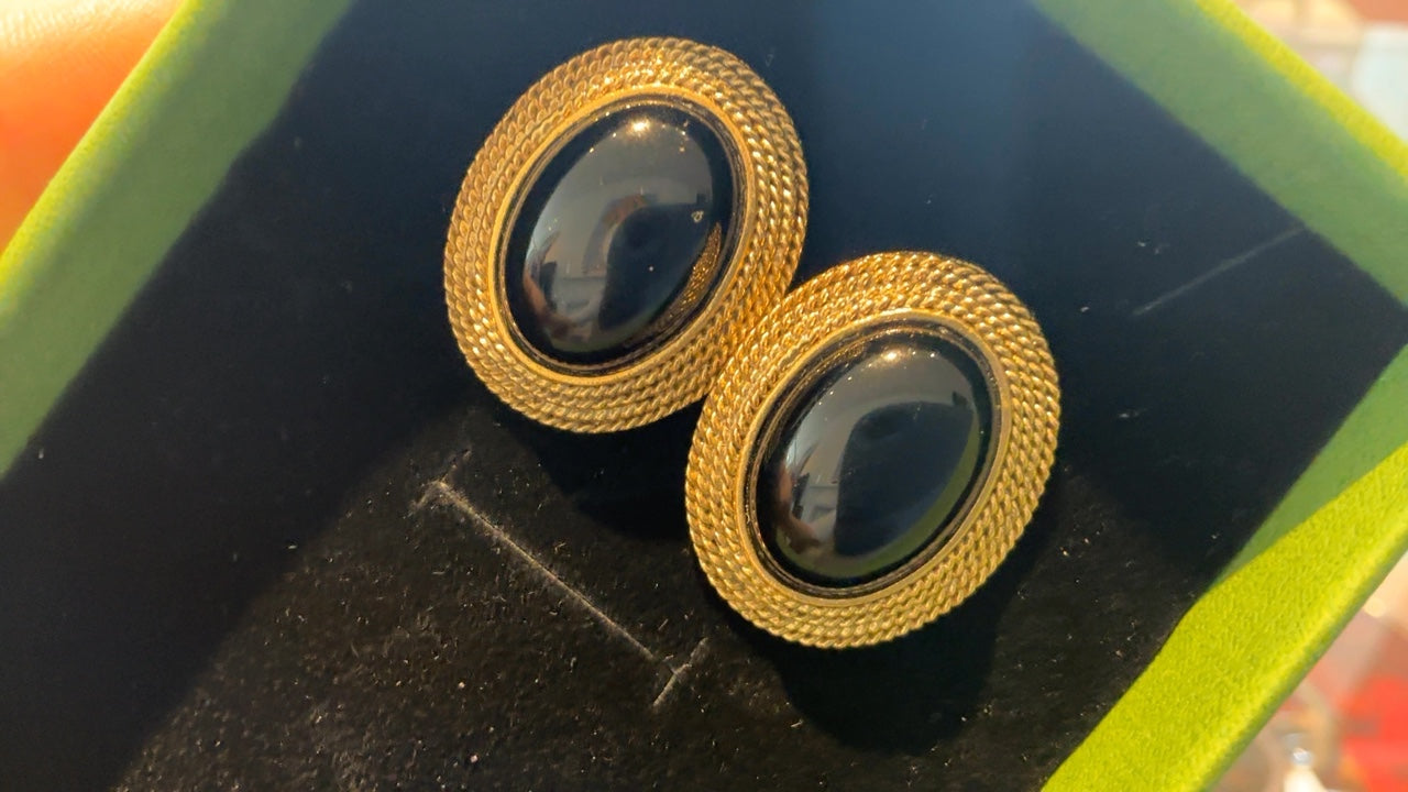 Black & Gold Rope Earrings