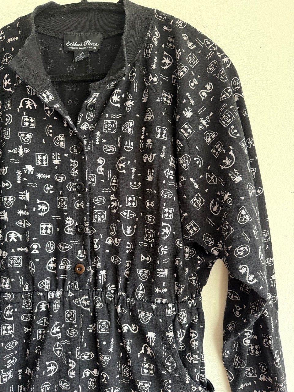 90s black hyroglifics jumpsuit