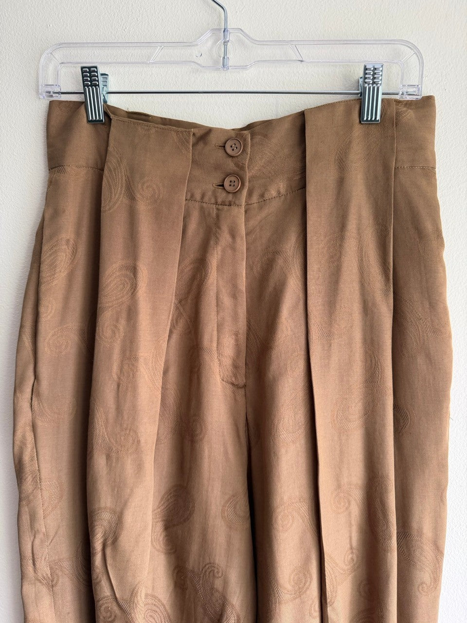 80s high waist pleated paisley pants
