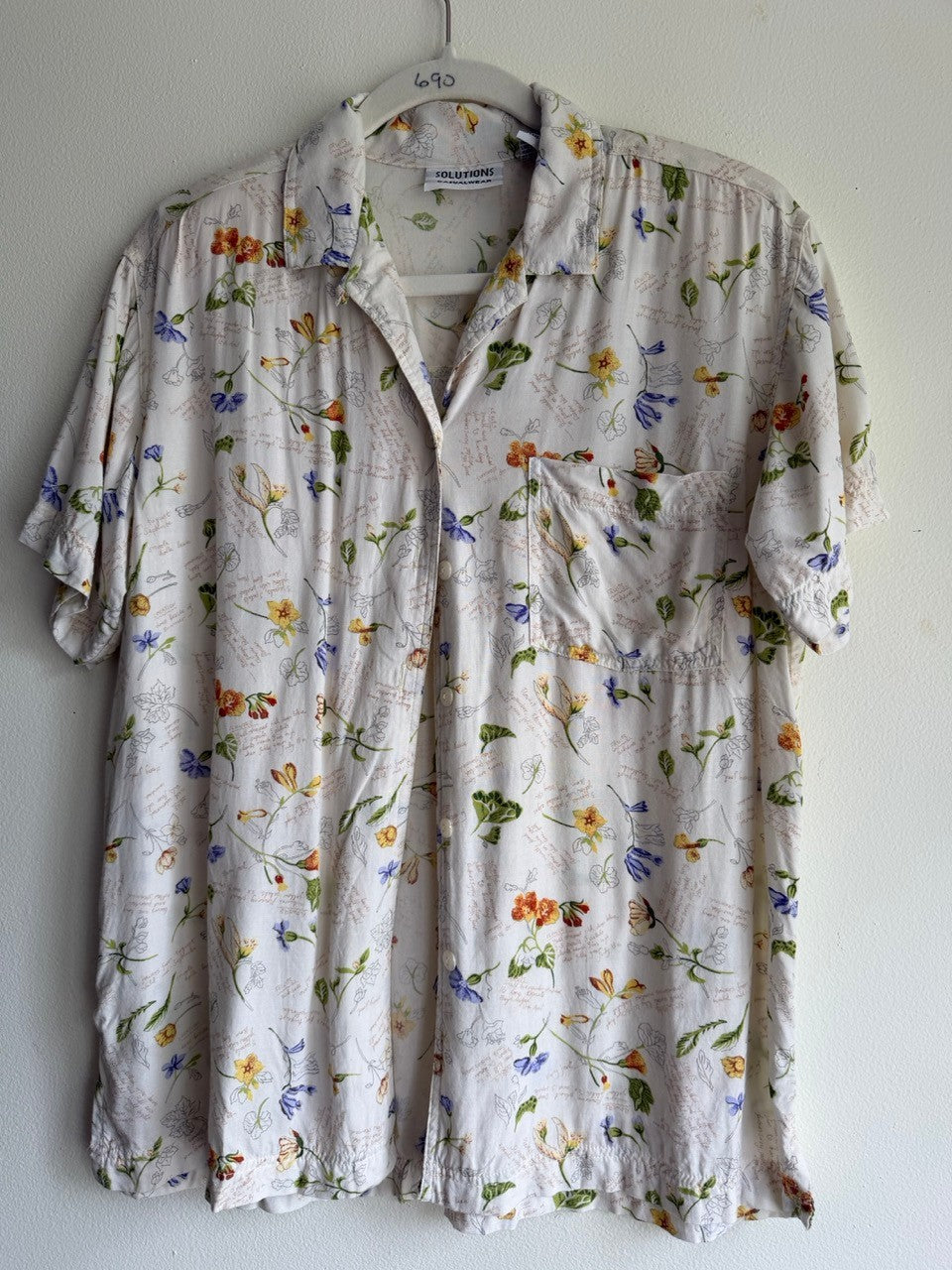 90s sweet floral rayon top