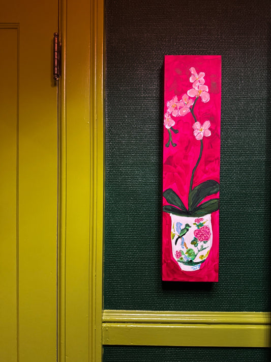 “Aviary Orchid” by Dorothy Art, 6x24”