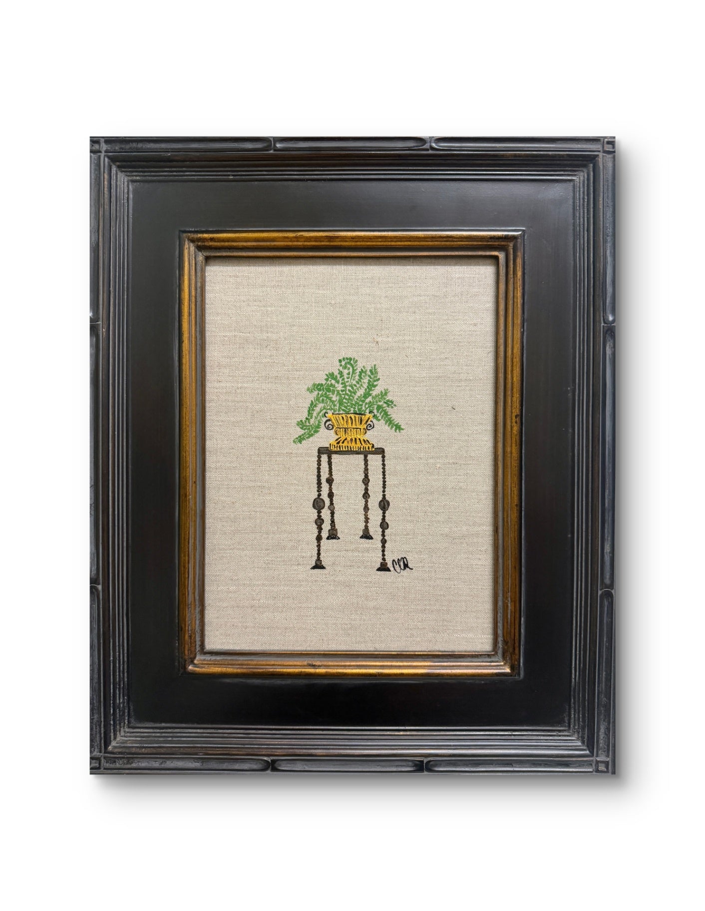 Pedestal Plant No.5 By Chelsea Demarest | Acrylic on linen | 12x9
