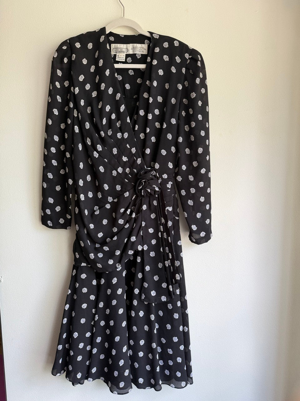 80s ruched rosette dress
