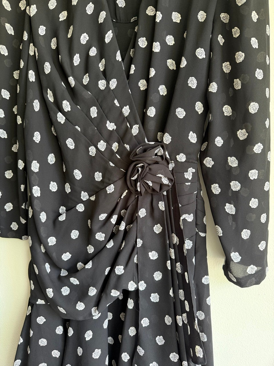 80s ruched rosette dress