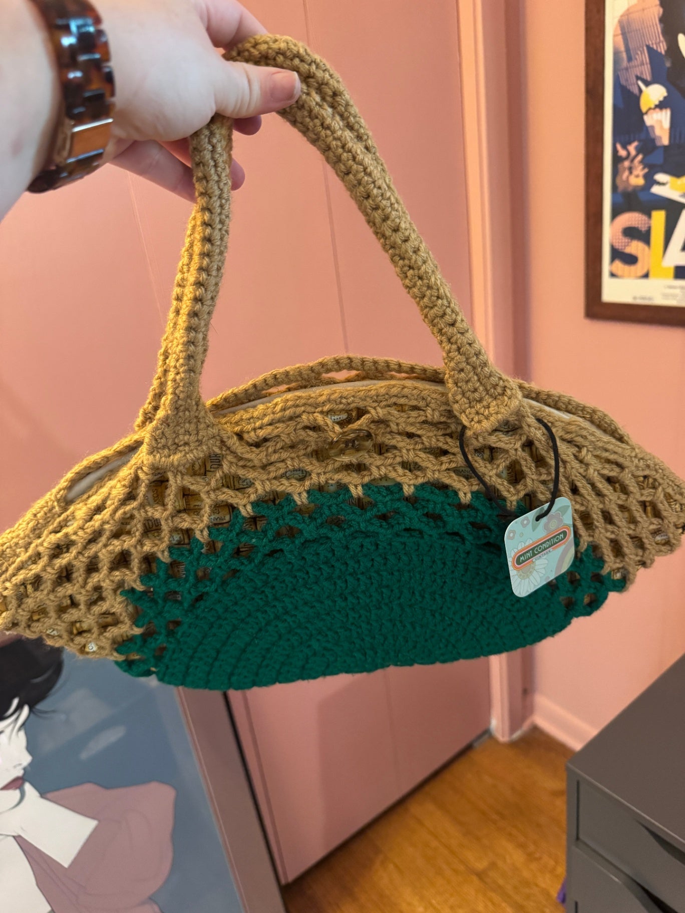 Vintage Handmade Crochet Purse