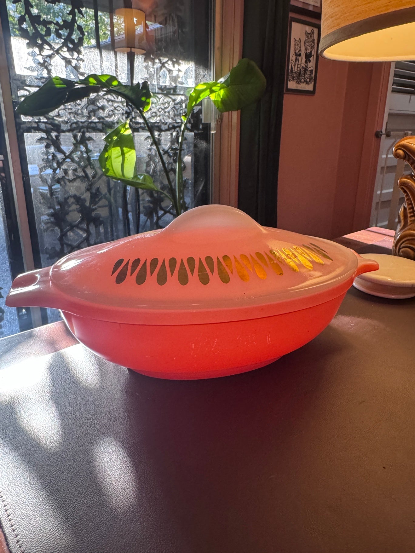 Jeanette Glasbake Gold Rain Oval Dish