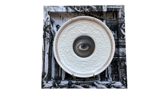 No. 3590 Lover's Eye Painting on a Wedgwood "Patrician" Staffordshire Plate by Susannah Carson