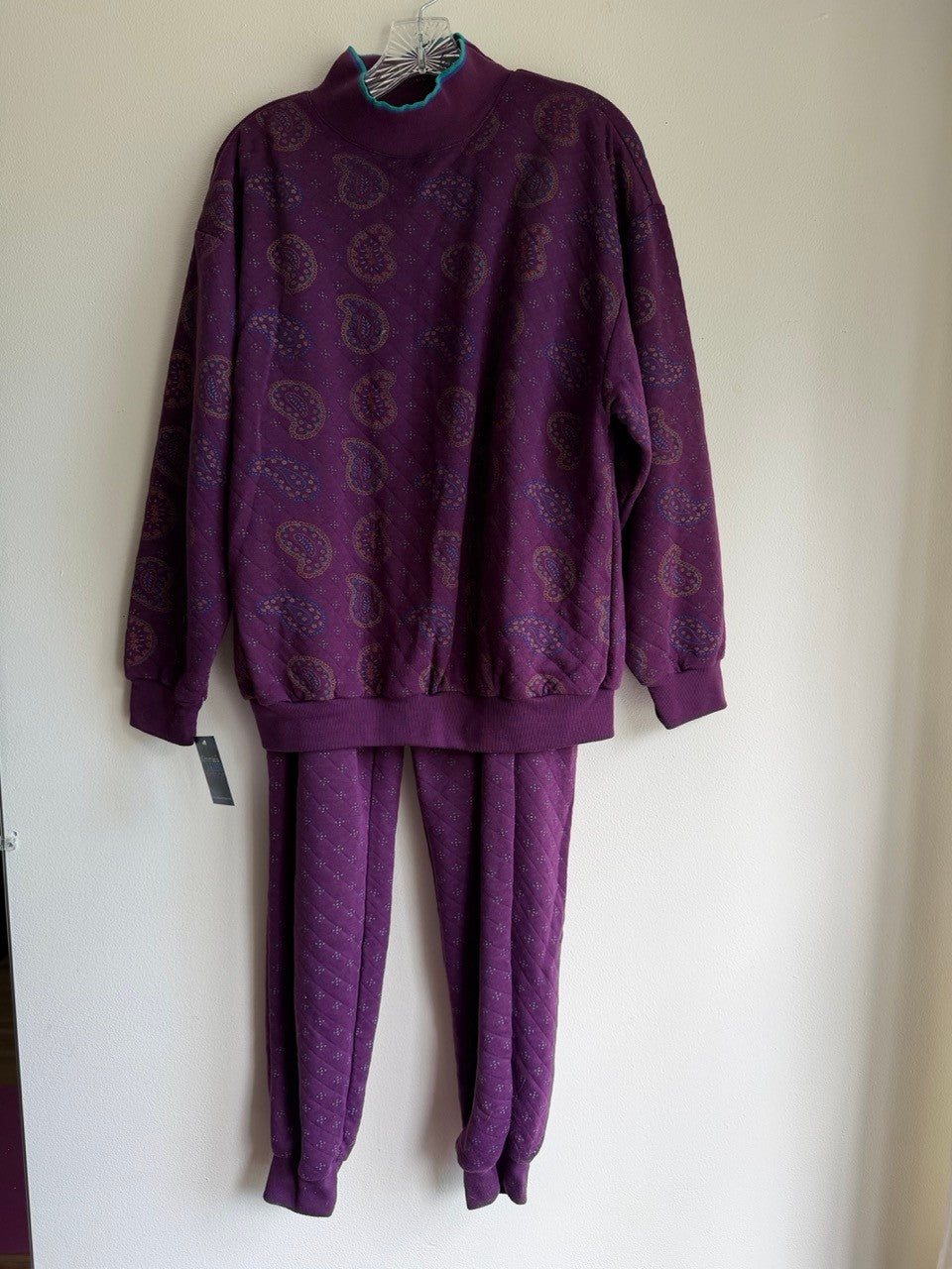 80s quilted paisley track suit