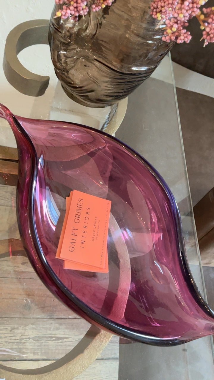 Antique Amethyst Art Glass Dish | Origin: France