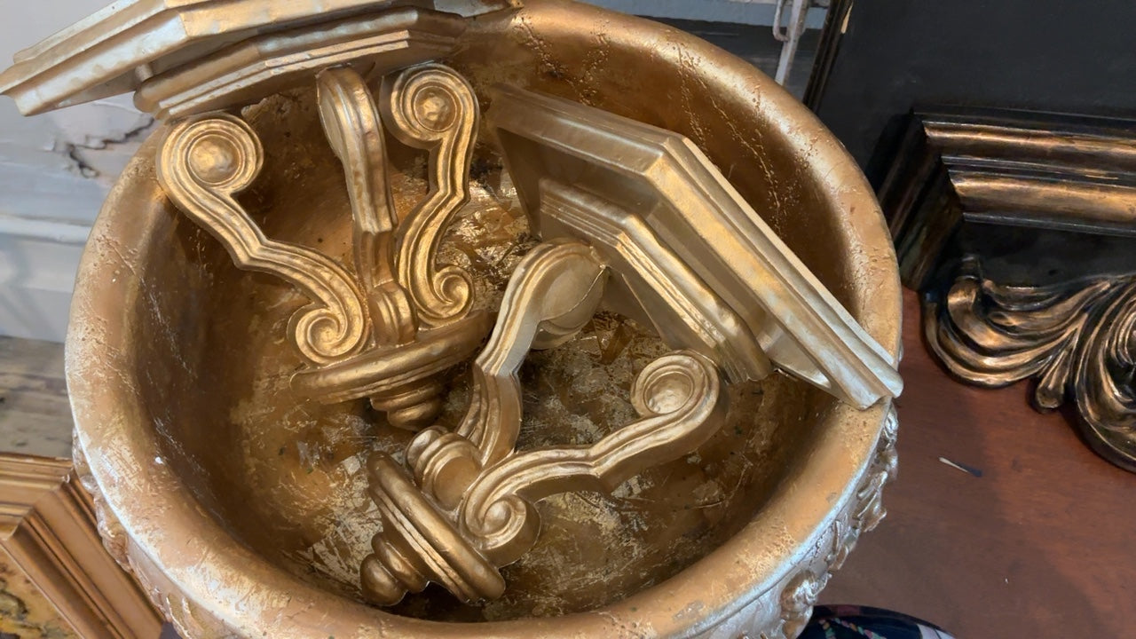 Pair of Vintage Gilt Rococo Wall Brackets
