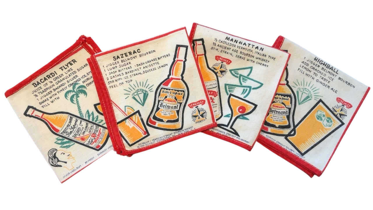 Vintage Cocktail Recipe Napkins (4)