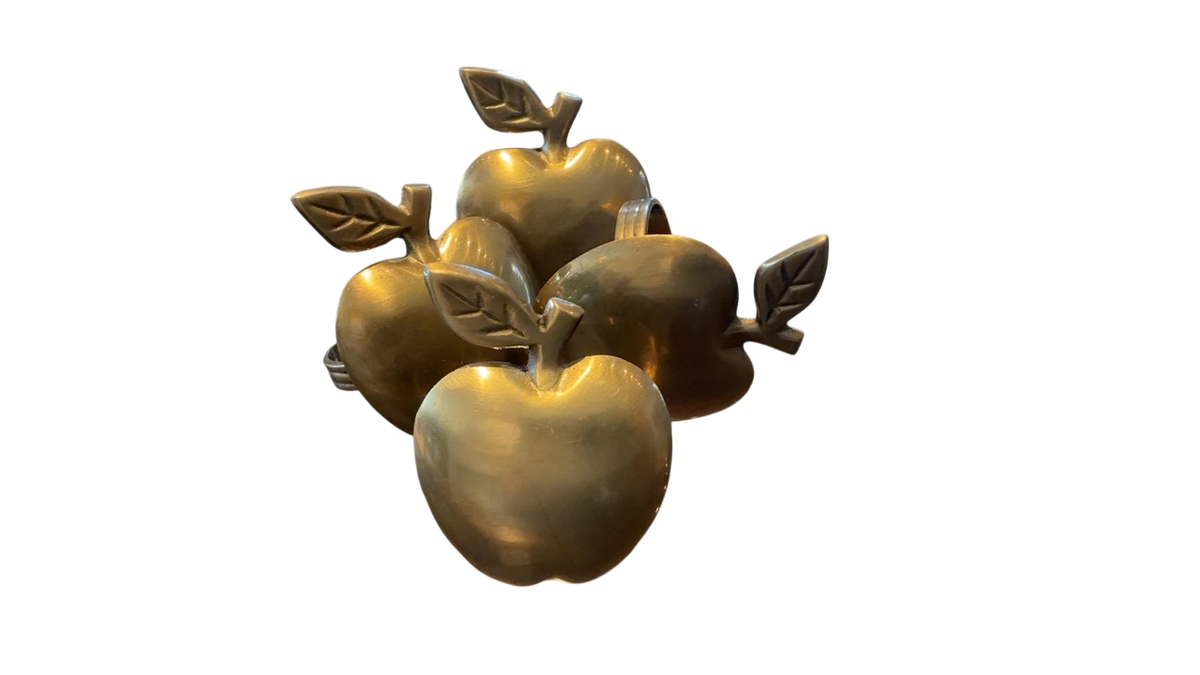 Brass Apple Napkin Rings (4)