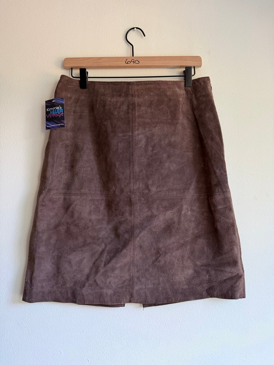 Y2K brown suede skirt