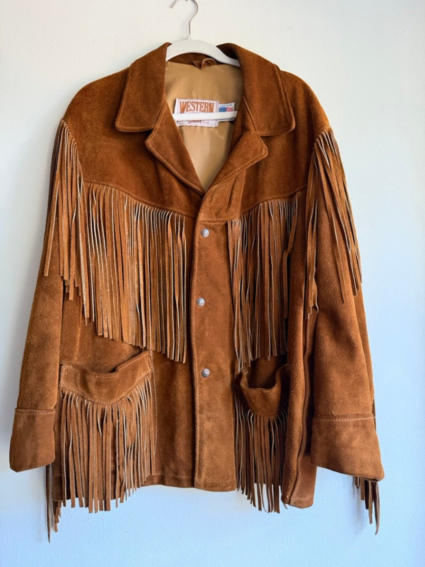 70s western suede fringe jacket