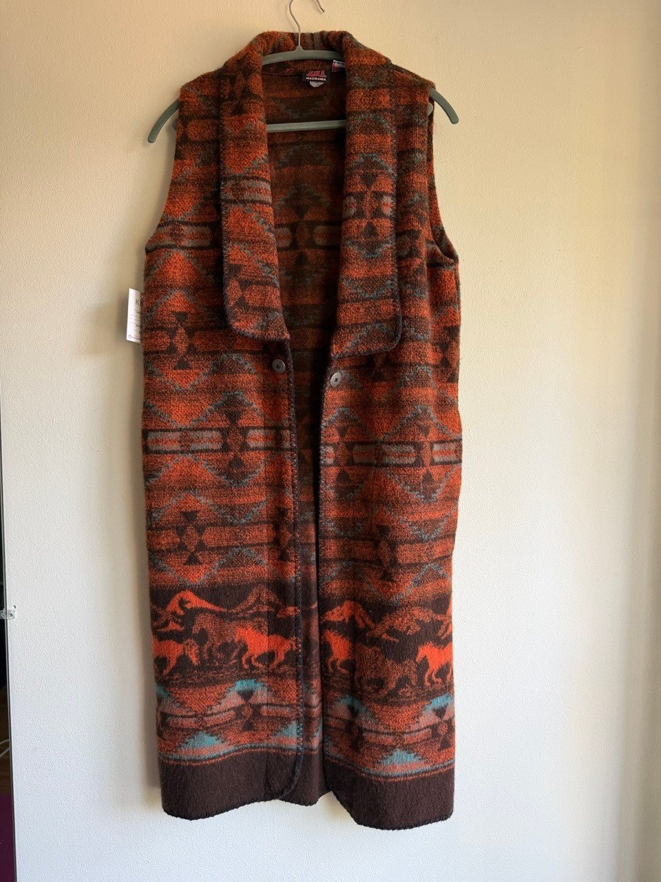 90s long western sweater vest