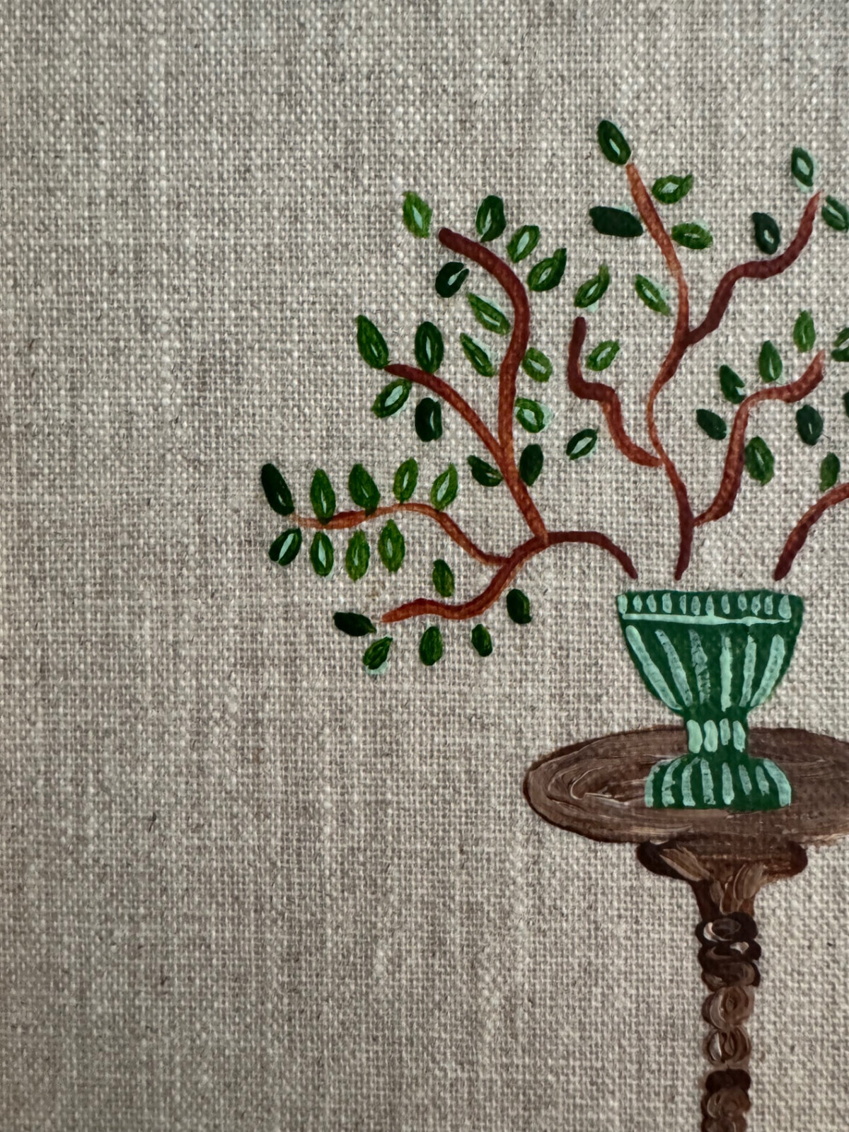 Pedestal Plant No.11 By Chelsea Demarest | Acrylic on linen | 10x8