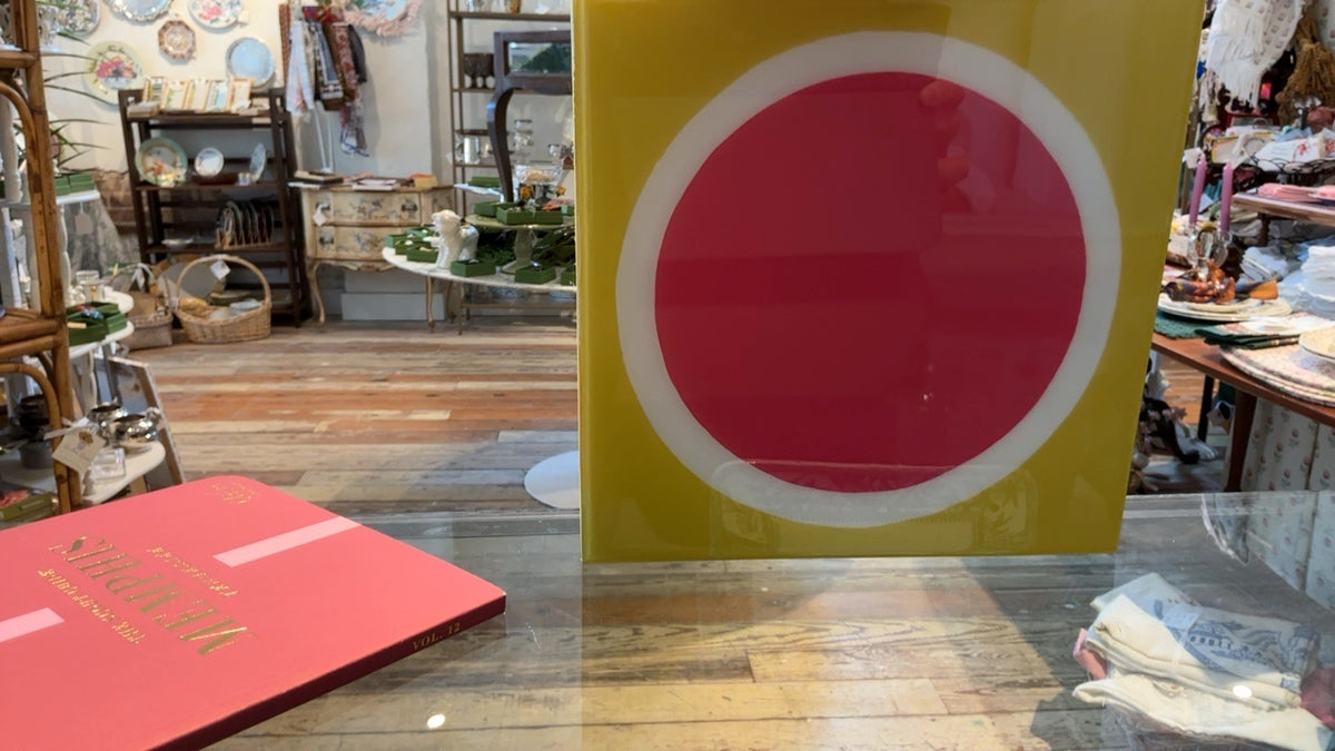 Kayla Diskin Art, Painting 8x8 Yellow, Red, White