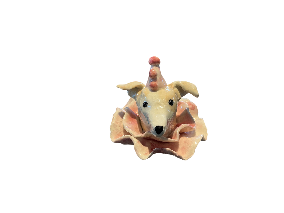 Pink Dog Finial 