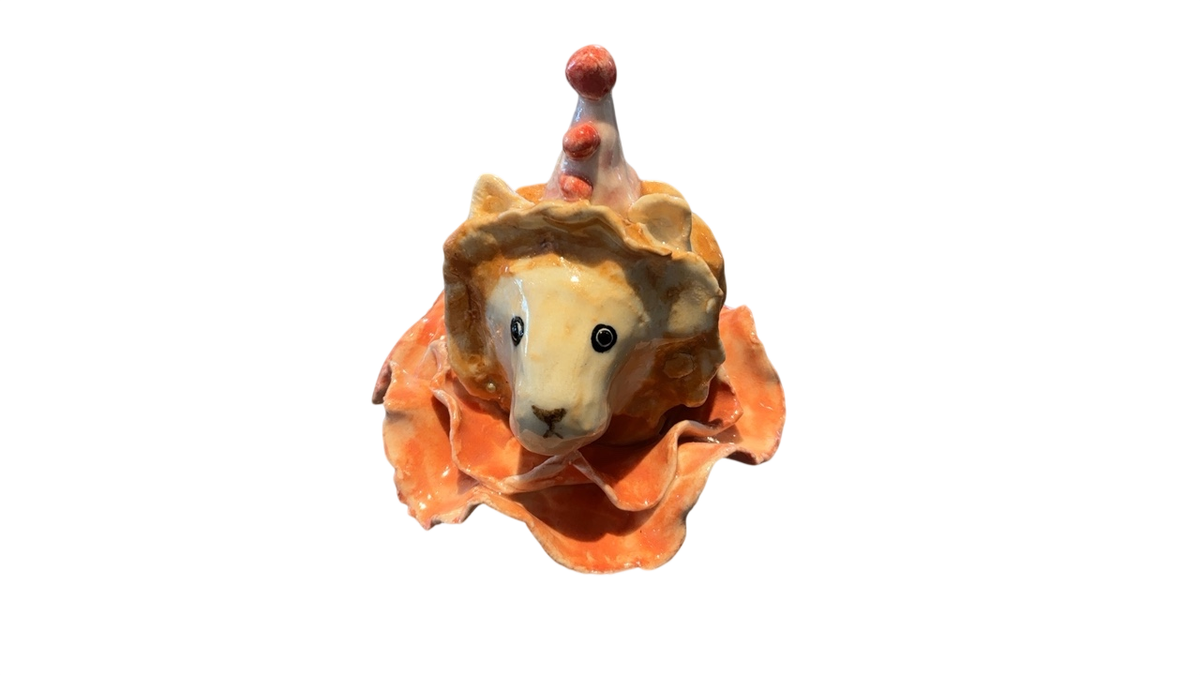 Orange Lion Finial 