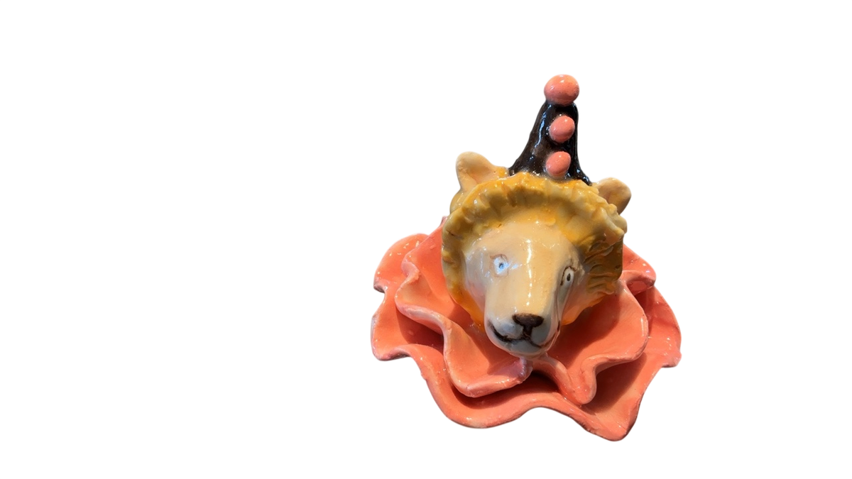 Pink Lion Finial