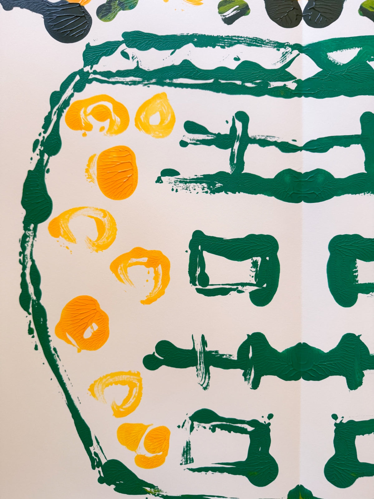 “Sunny Disposition” Rorschach Double Happiness Ginger Jar Acrylic Painting 22x30”