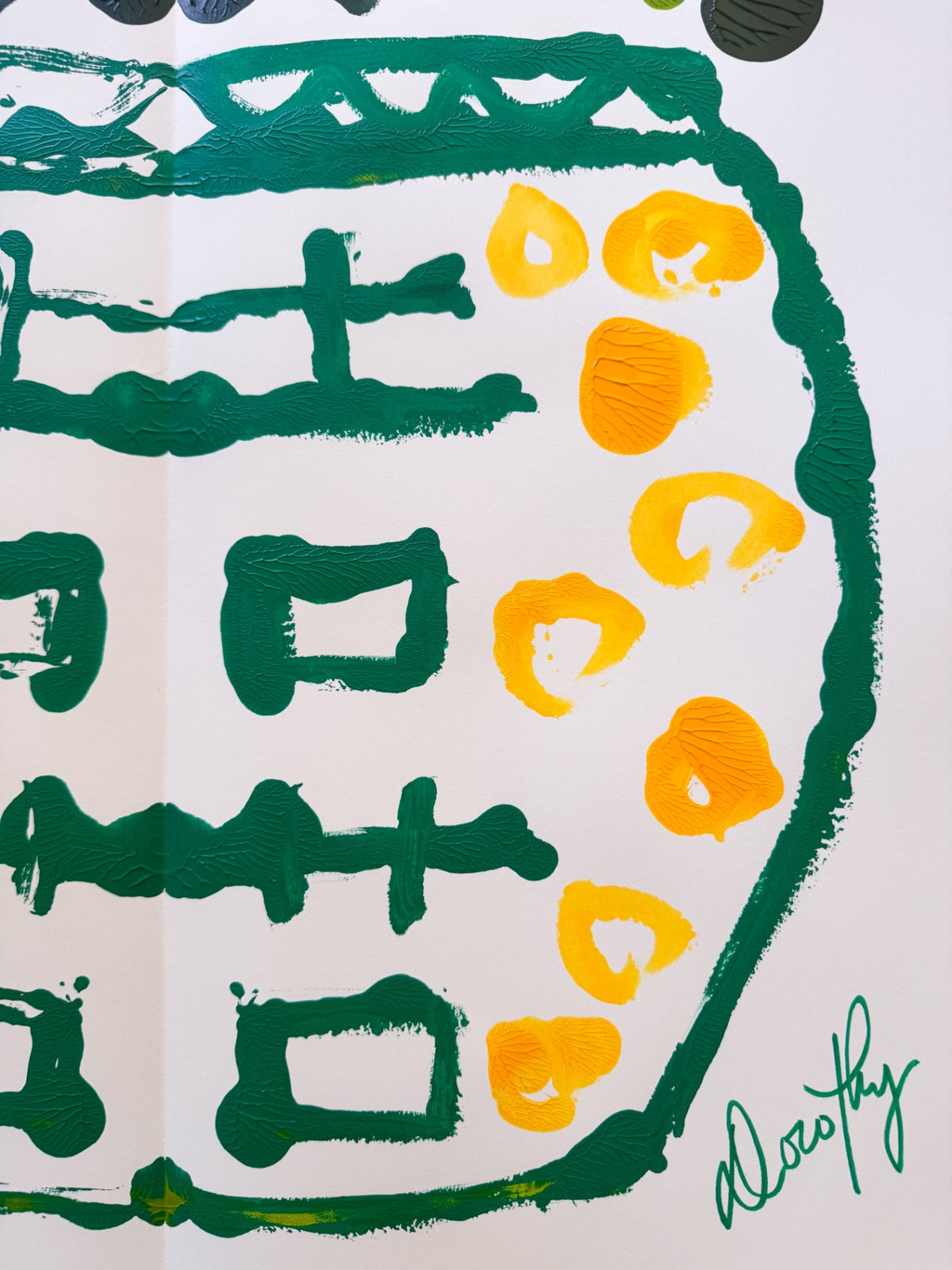 “Sunny Disposition” Rorschach Double Happiness Ginger Jar Acrylic Painting 22x30”