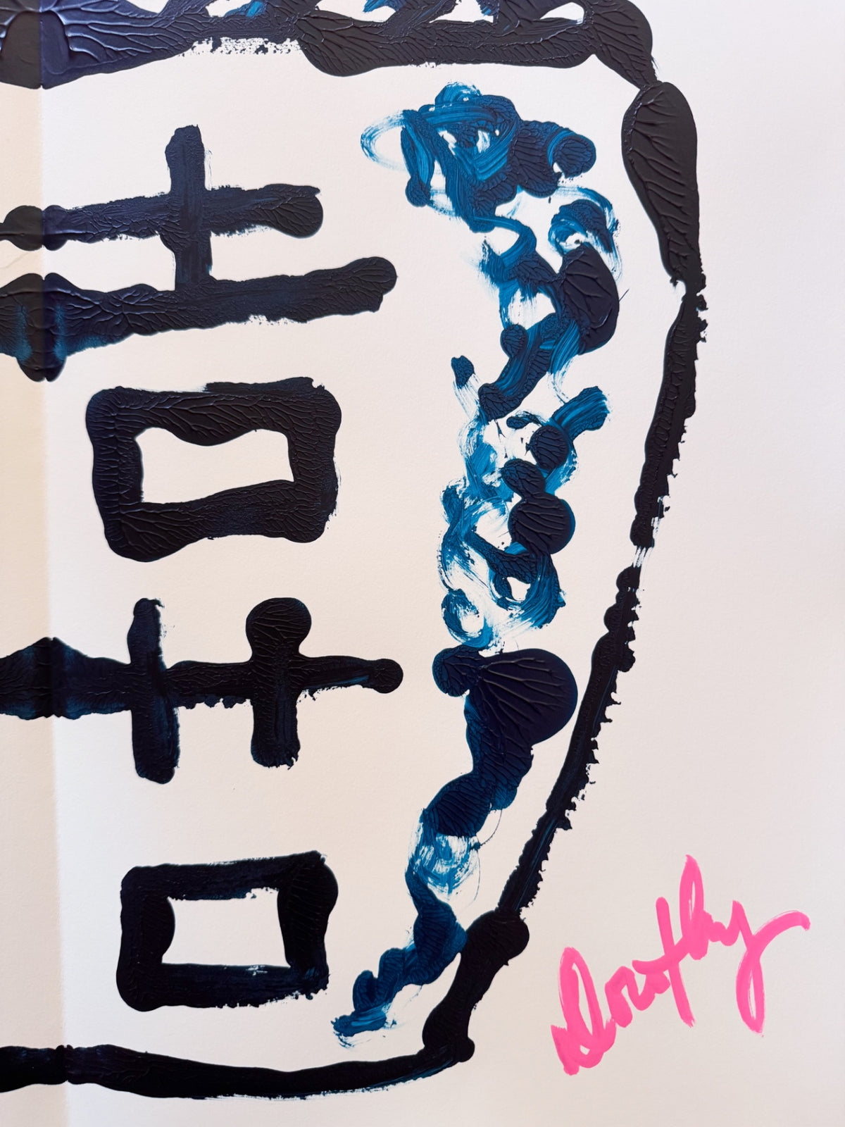 “Perfectly Pink” Rorschach Double Happiness Ginger Jar Acrylic Painting 22x30”