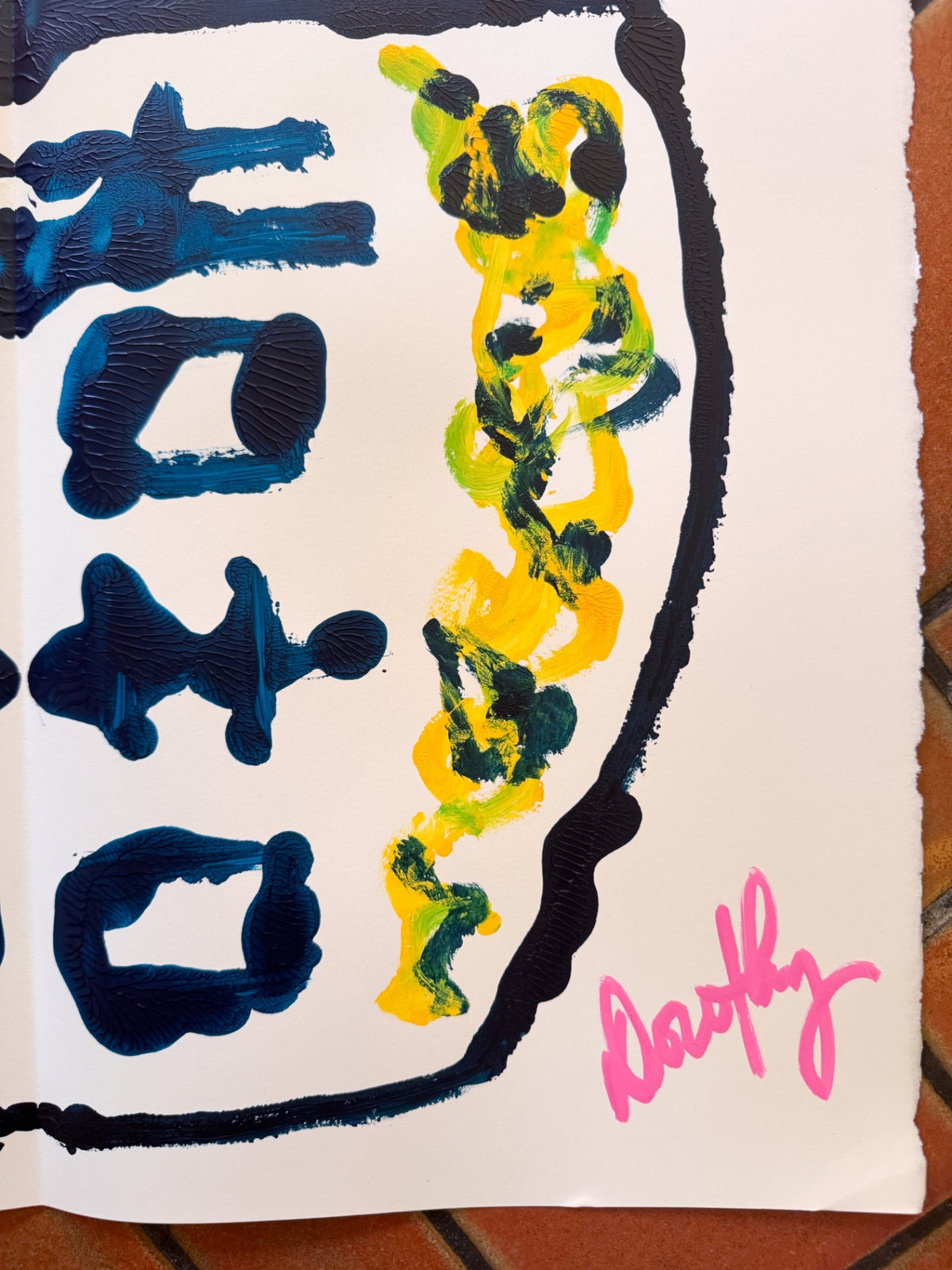 “Rainbow Rorschach” Rorschach Double Happiness Ginger Jar Acrylic Painting 22x30” 