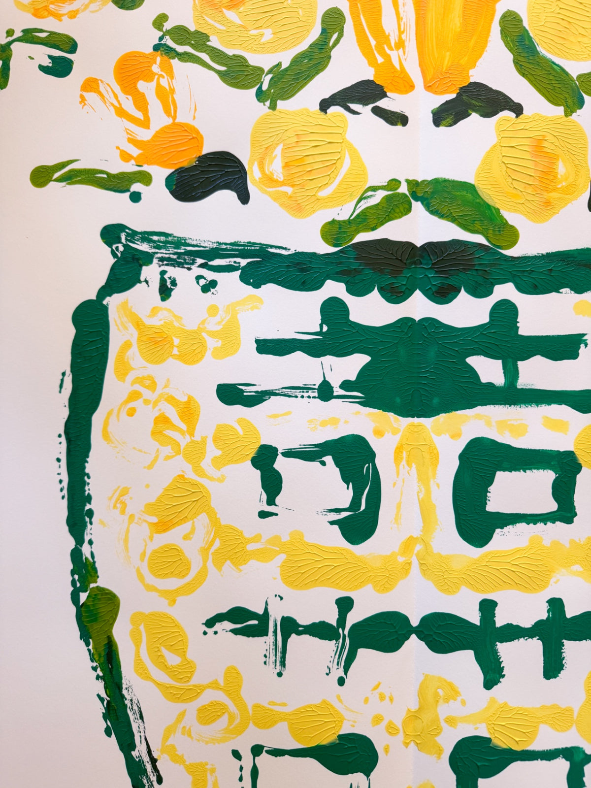 “Rosy” Rorschach Double Happiness Ginger Jar Acrylic Painting 22x30”