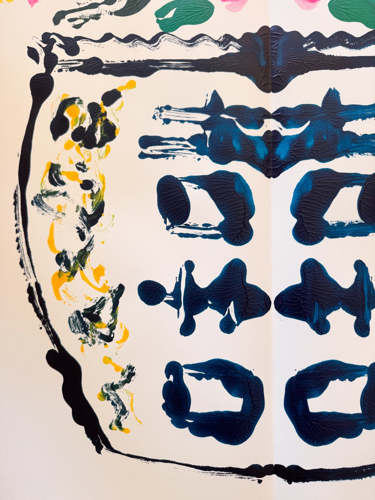 “Rainbow Rorschach” Rorschach Double Happiness Ginger Jar Acrylic Painting 22x30” 