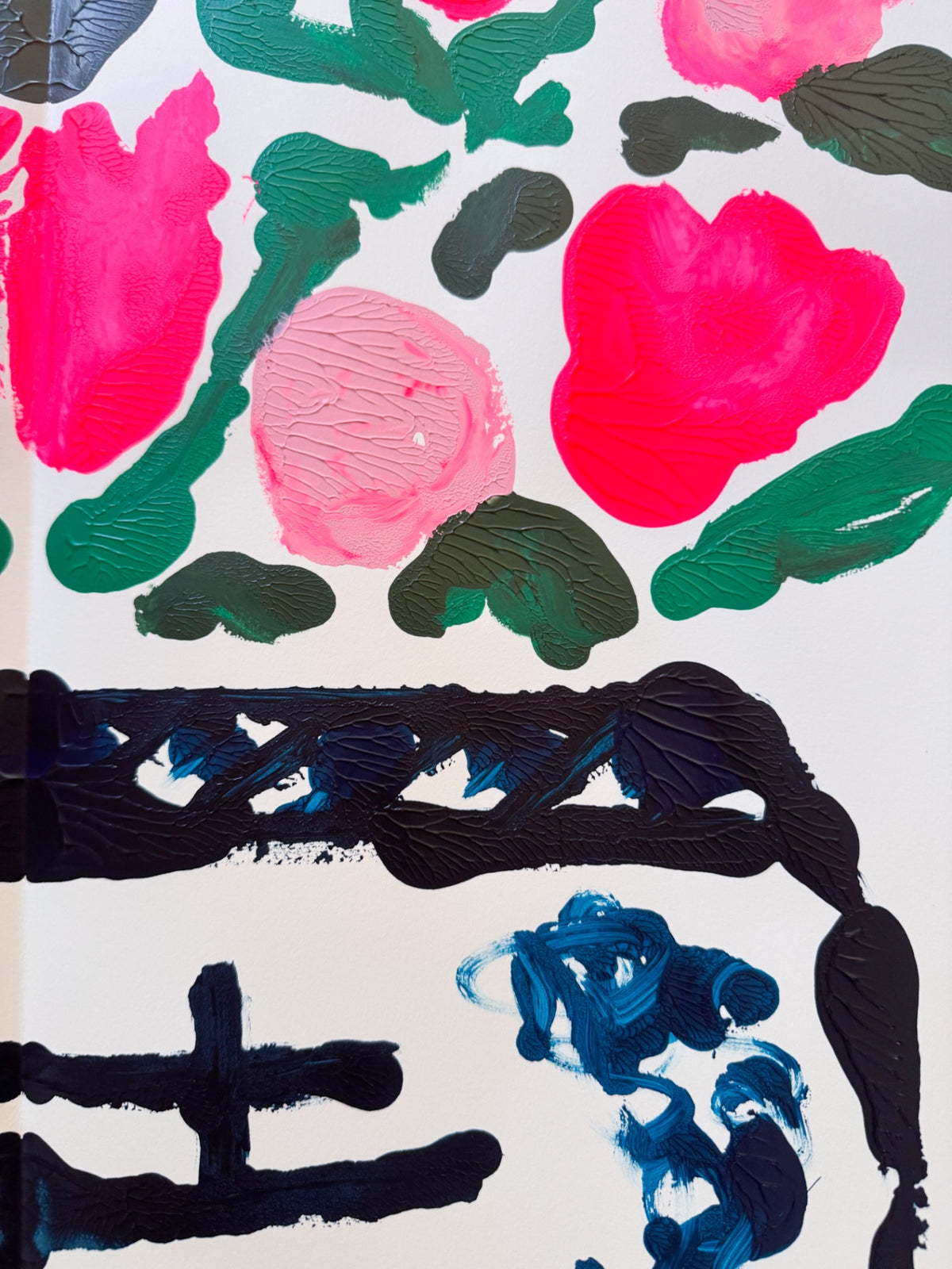 “Perfectly Pink” Rorschach Double Happiness Ginger Jar Acrylic Painting 22x30”