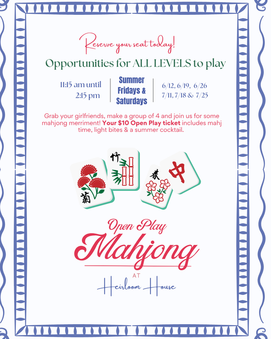 Mahjong Merriment Open Play Saturdays in July