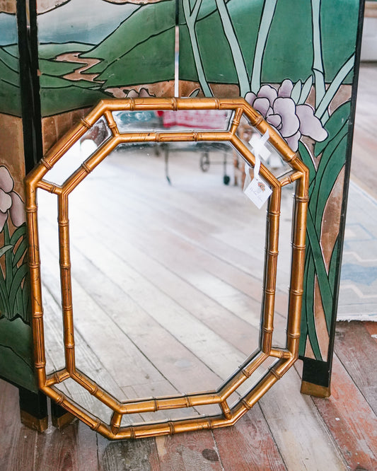 Vintage Gilded Bamboo Mirror
