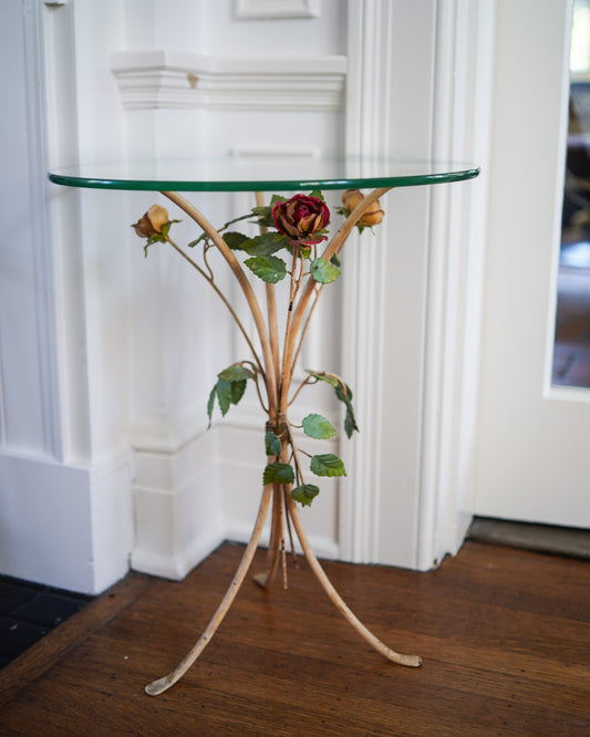 Side Table - Vintage Tole Floral