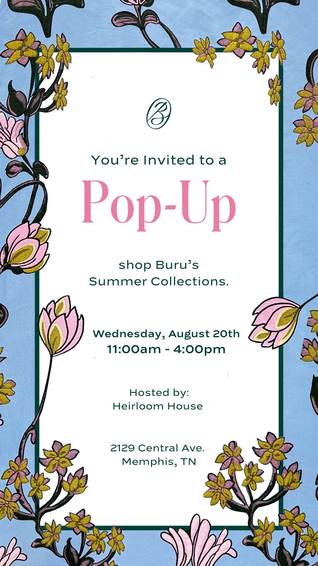 Wednesday, August 20th 11am - 4pm The Buru Bus & Janey Bee Jems Pop Up!